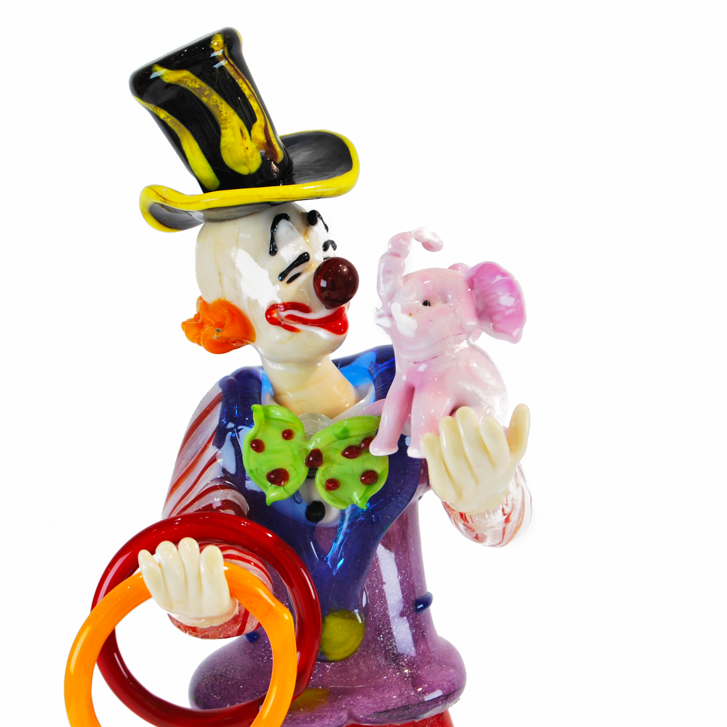 CLOWN WITH RINGS & ELEPHANT