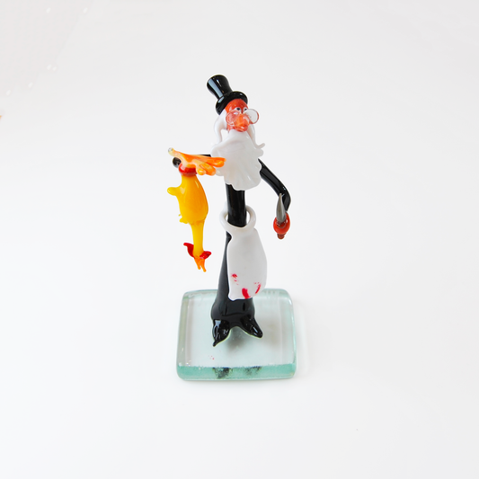 SMALL RABBI WITH CHICKEN AND KNIFE