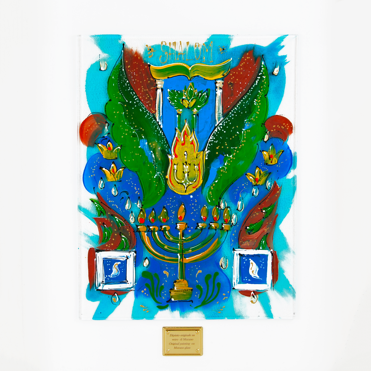SHALOM MENORAH ART FRAME
