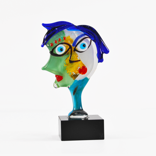 WHITE AND GREEN FACE WITH BLUE HAIR, PICASSO COLLECTION