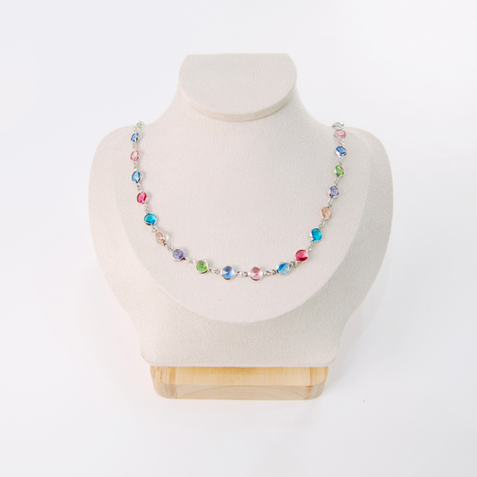 MULTICOLOR MURANO GLASS STONE NECKLACE