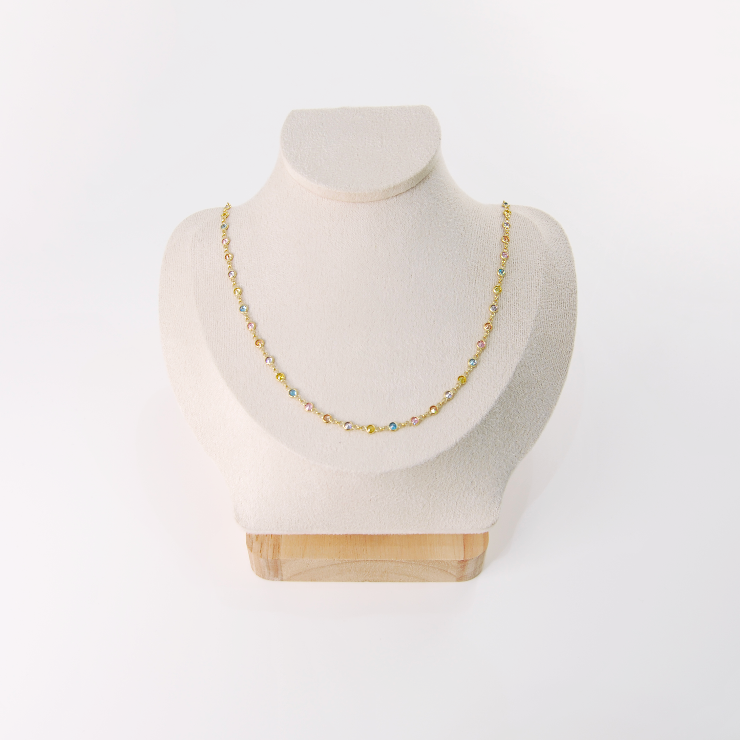 DELICATE MULTICOLOR MURANO GLASS STONE NECKLACE