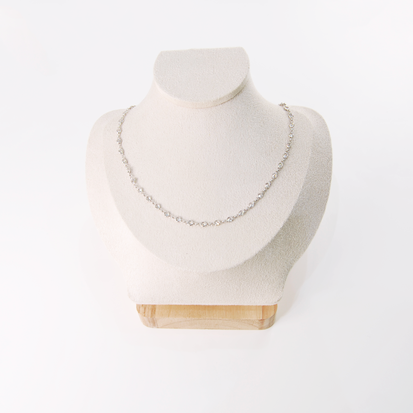 DELICATE CLEAR MURANO GLASS STONE NECKLACE