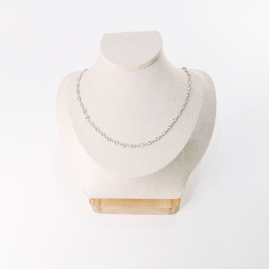 DELICATE CLEAR MURANO GLASS STONE NECKLACE