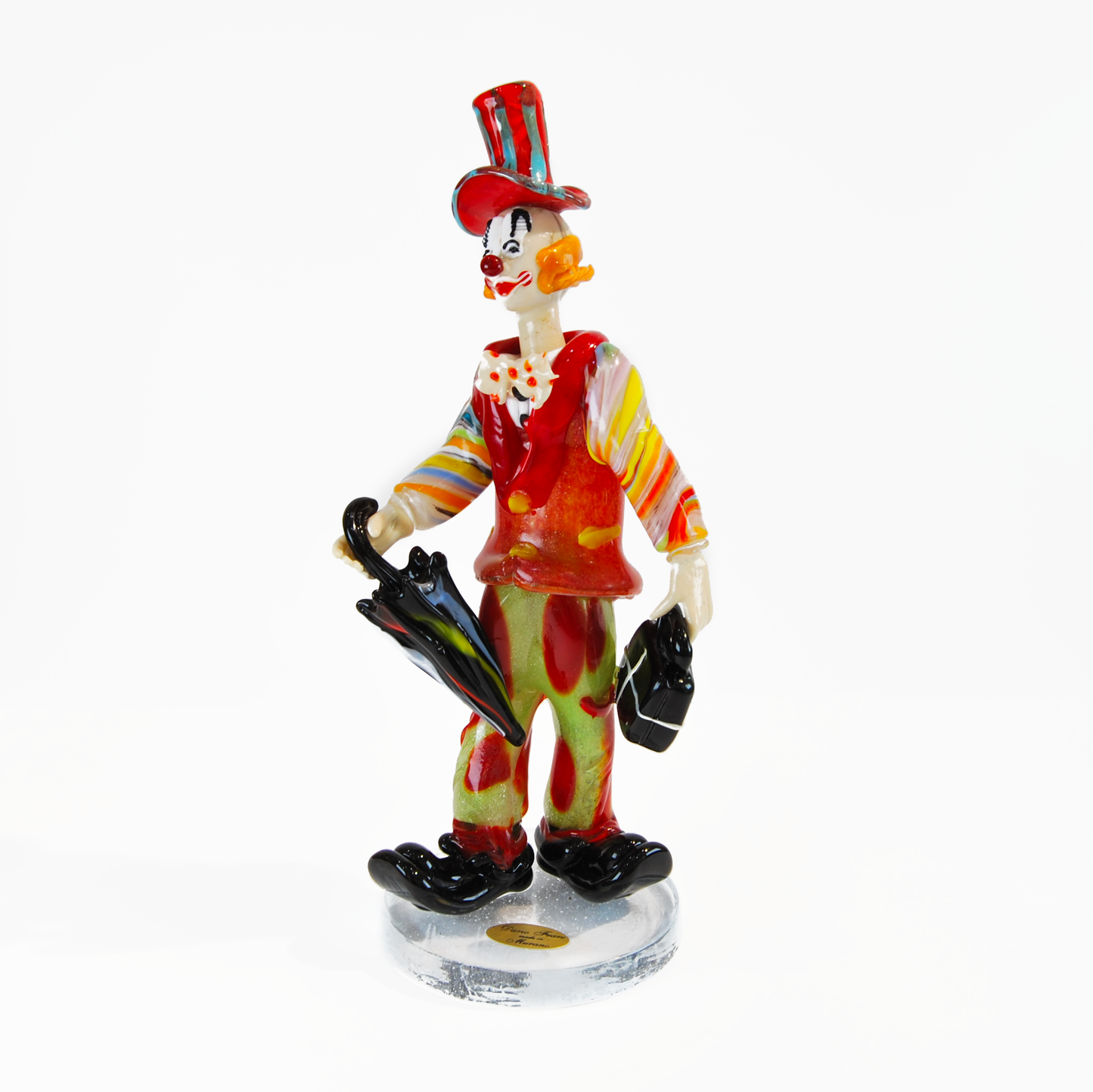 CLOWN WITH UMBRELLA & BRIEFCASE - RED JACKET