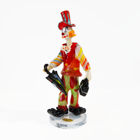 CLOWN WITH UMBRELLA & BRIEFCASE - RED JACKET