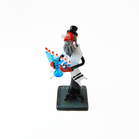 SMALL RABBI WITH HANNUKKIAH