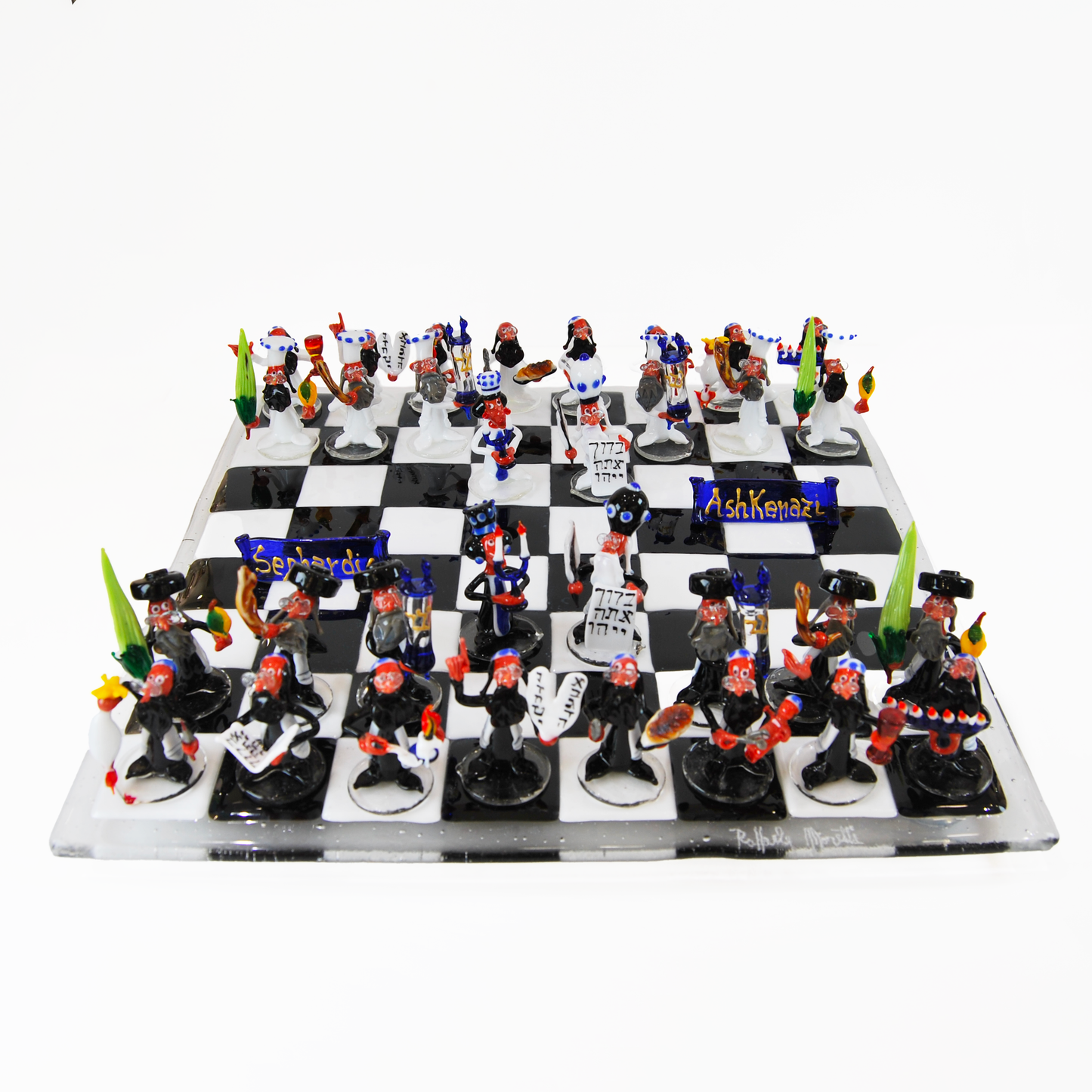 SMALL SEFARDIC & ASHKENAZI CHESS SET