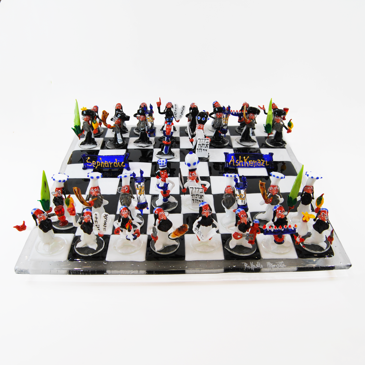 SMALL SEFARDIC & ASHKENAZI CHESS SET