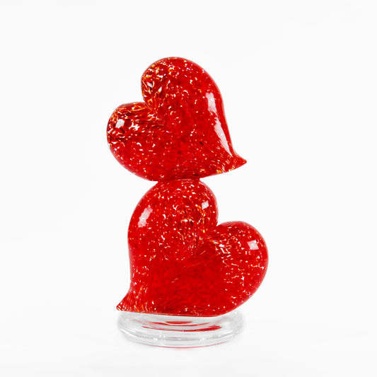 SMALL RED DOUBLE HEART, CALCEDONIO COLLECTION