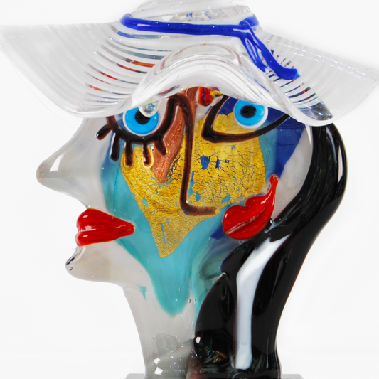 WHITE AND LIGHT BLUE FACE WITH WHITE HAT, PICASSO COLLECTION