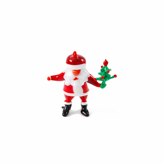 SANTA WITH CHRISTMAS RED TREE