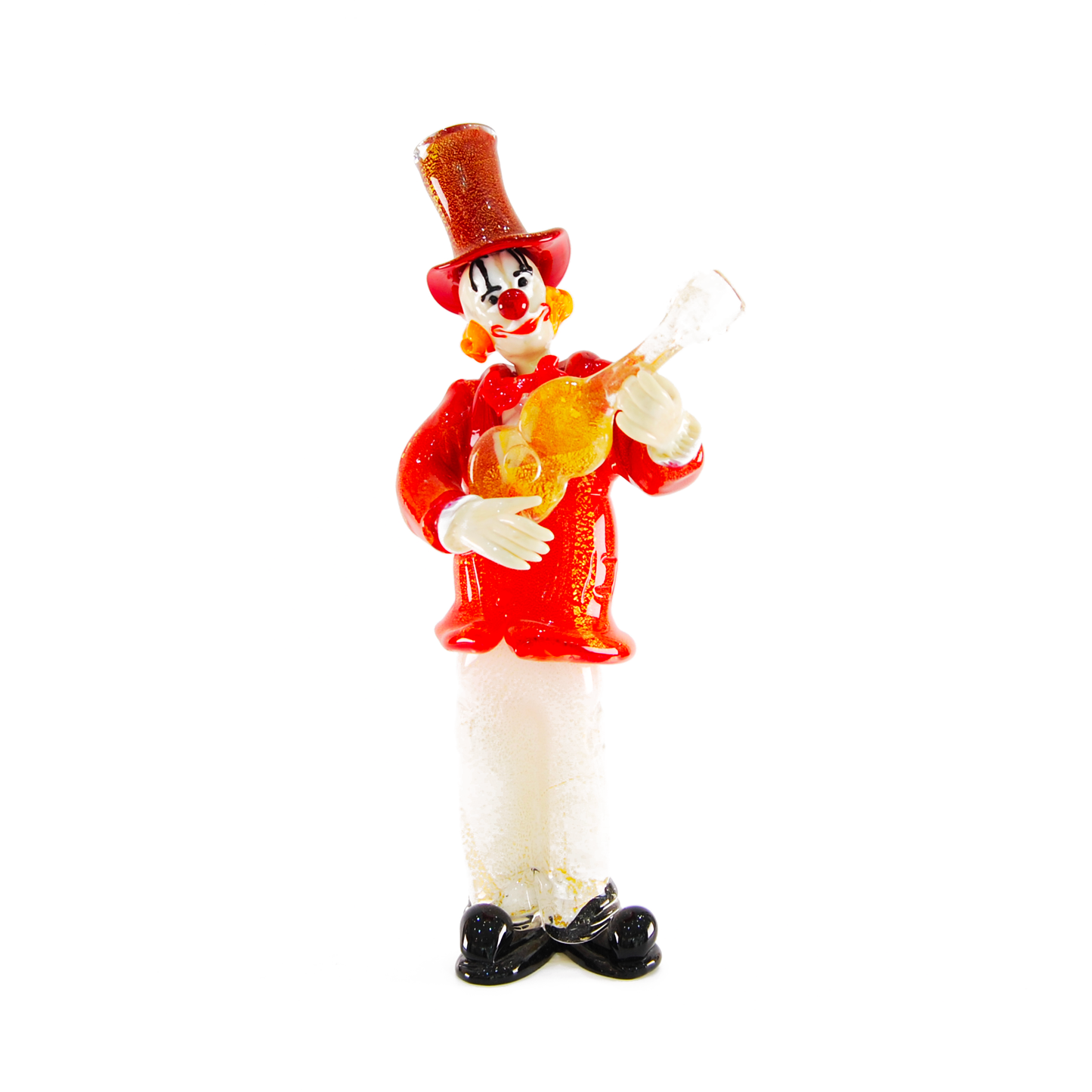 CLOWN PLAYING GUITAR IN RED SUITE