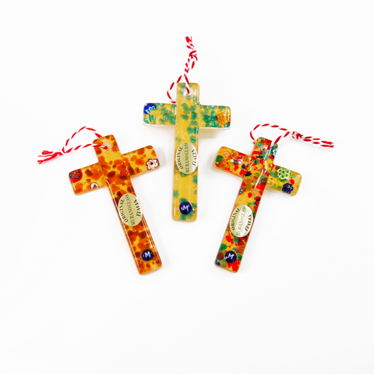 SMALL ARTISTIC CROSS GOLDEN BASE