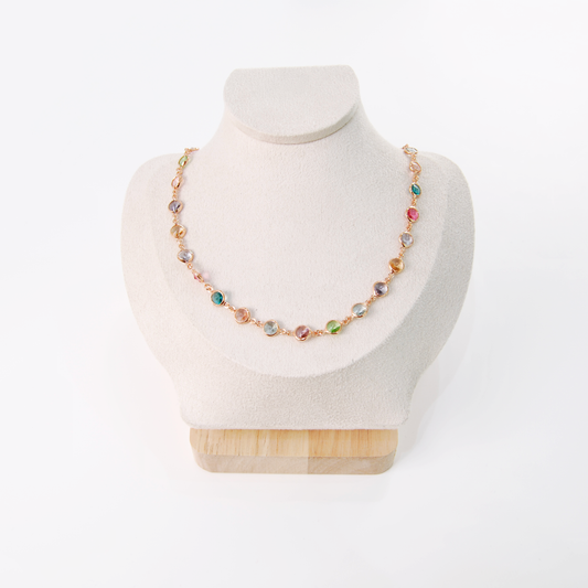 MULTICOLOR MURANO GLASS STONE NECKLACE