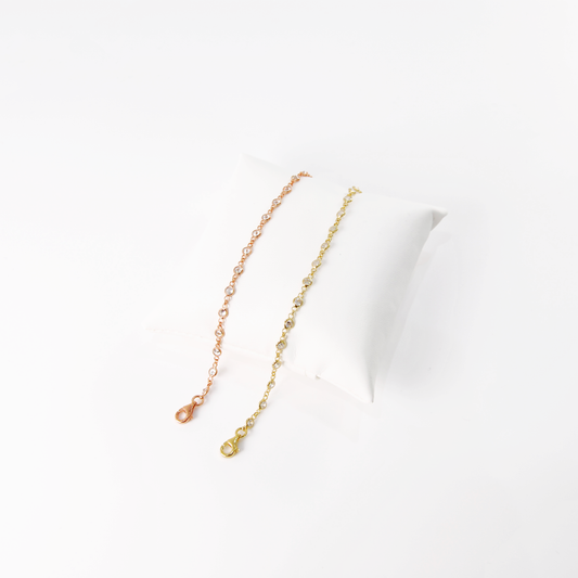 DELICATE CLEAR MURANO GLASS STONE BRACELETS