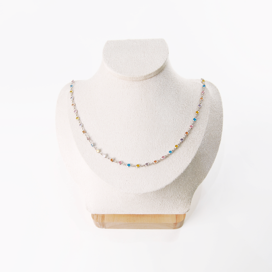 DELICATE MULTICOLOR MURANO GLASS STONE NECKLACE