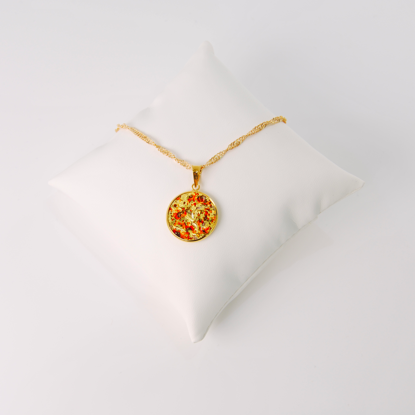 LARGE BOREALE MURANO GLASS GOLD PENDANT NECKLACE