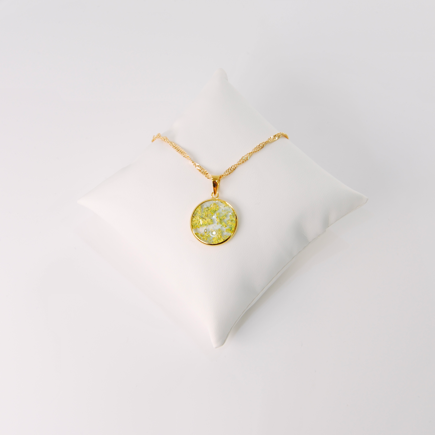 LARGE BOREALE MURANO GLASS GOLD PENDANT NECKLACE