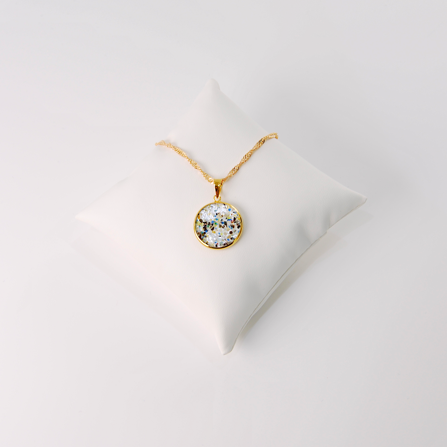 LARGE BOREALE MURANO GLASS GOLD PENDANT NECKLACE
