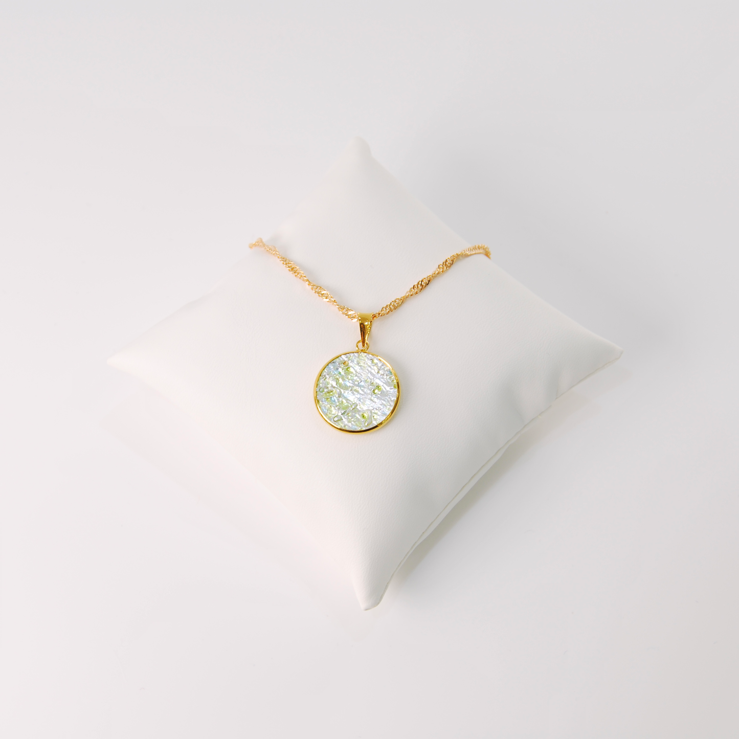 LARGE BOREALE MURANO GLASS GOLD PENDANT NECKLACE