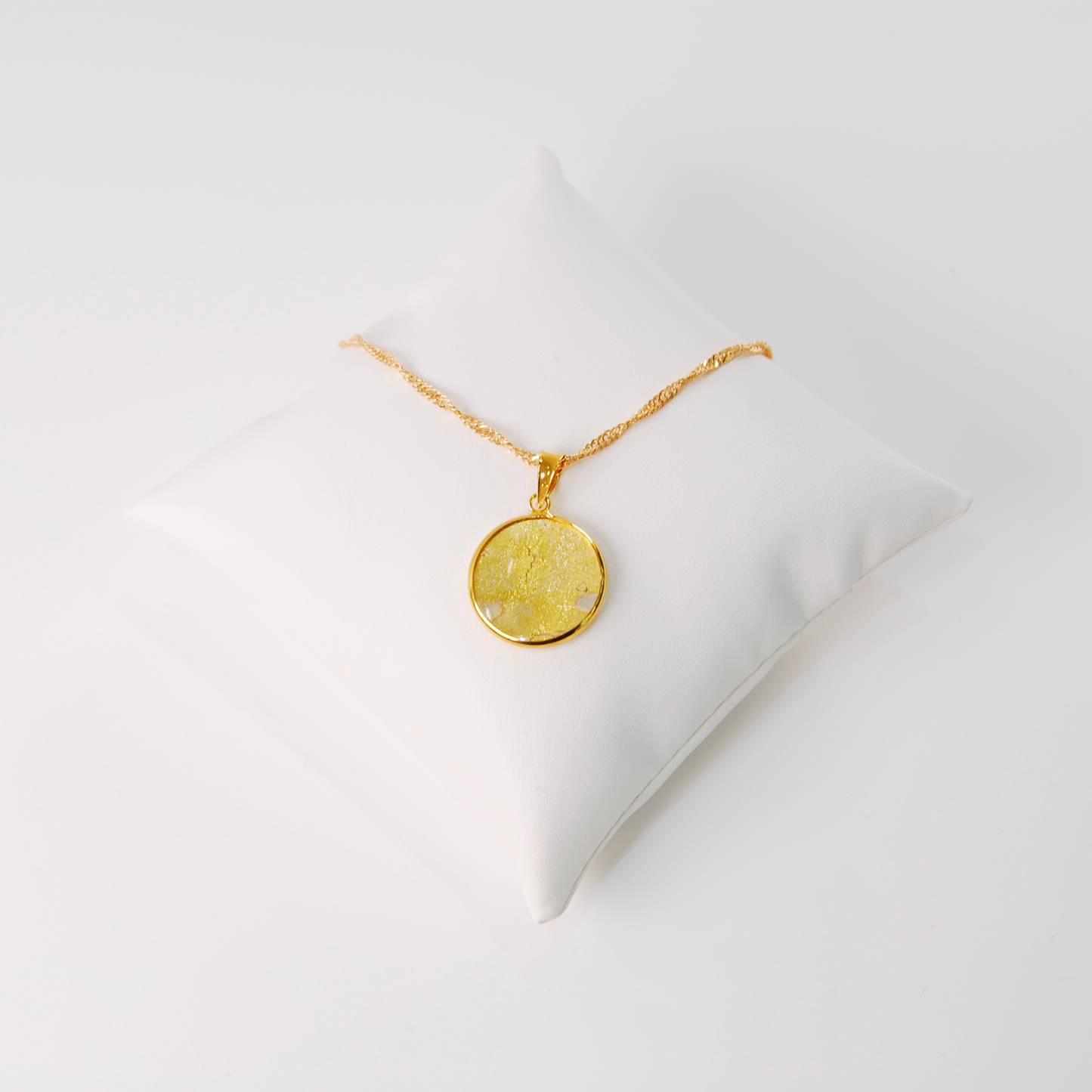 LARGE BOREALE MURANO GLASS GOLD PENDANT NECKLACE
