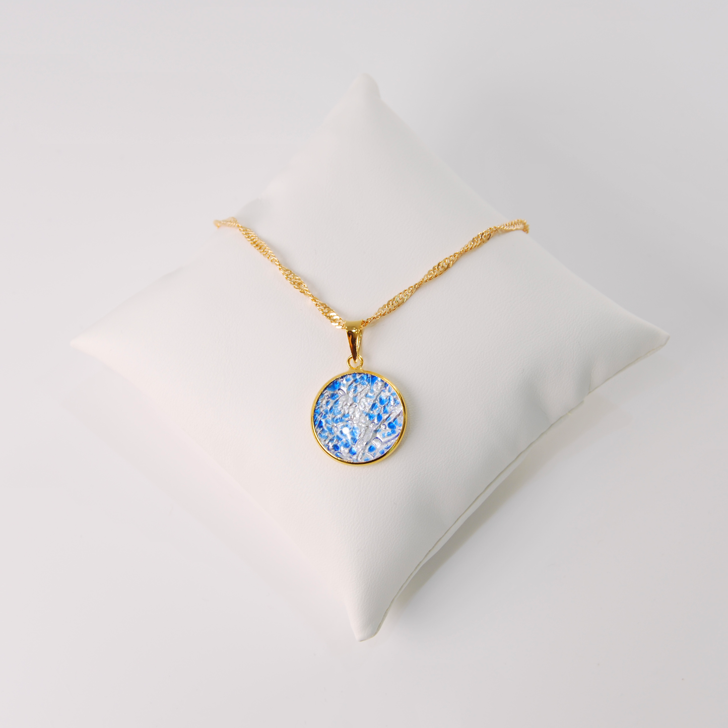 LARGE BOREALE MURANO GLASS GOLD PENDANT NECKLACE