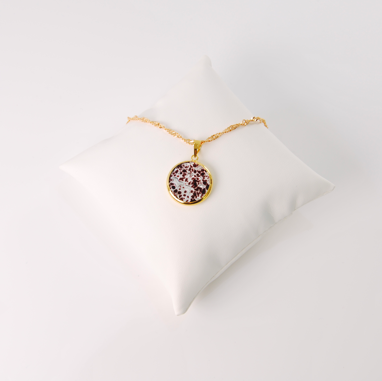 LARGE BOREALE MURANO GLASS GOLD PENDANT NECKLACE