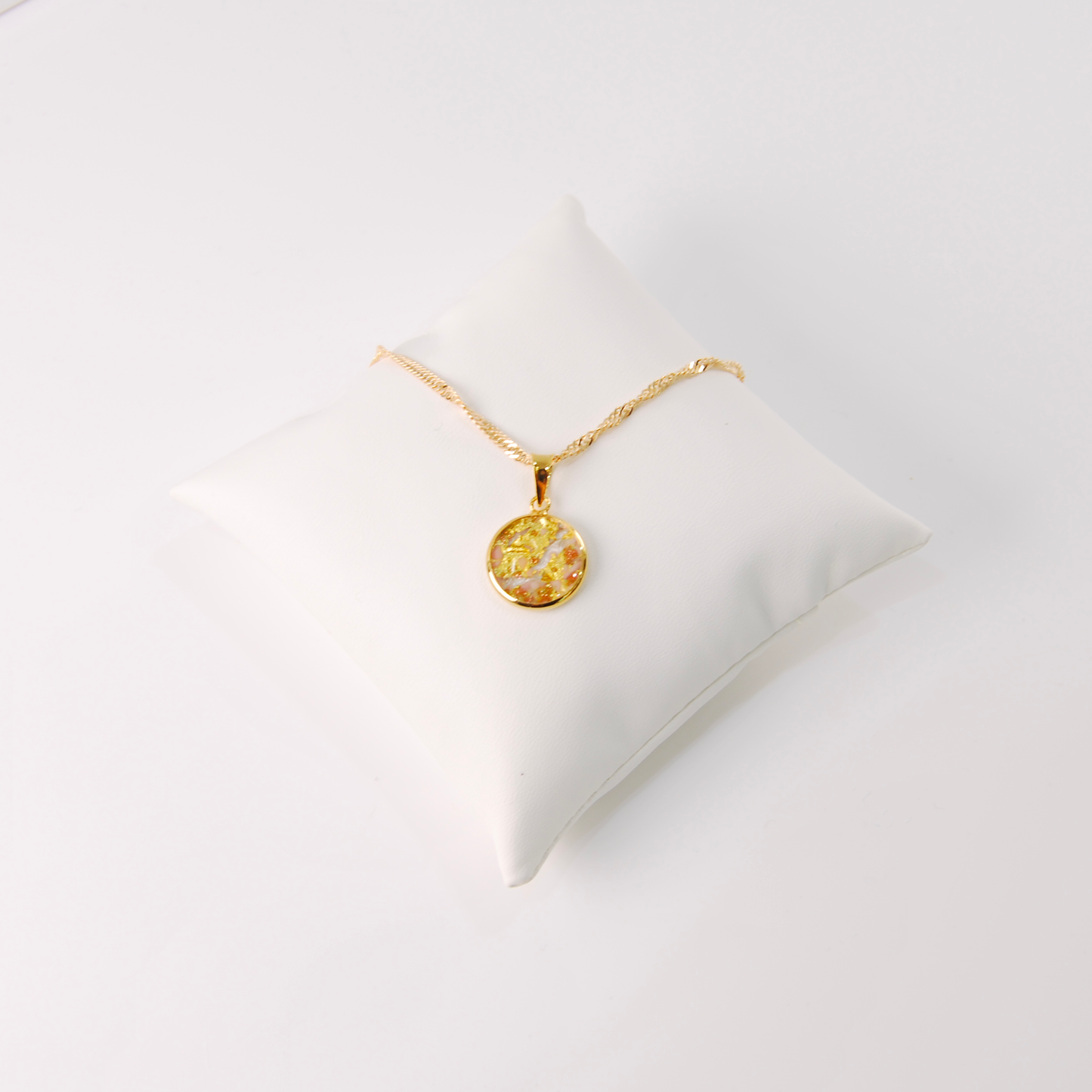 SMALL BOREALE MURANO GLASS GOLD PENDANT NECKLACE
