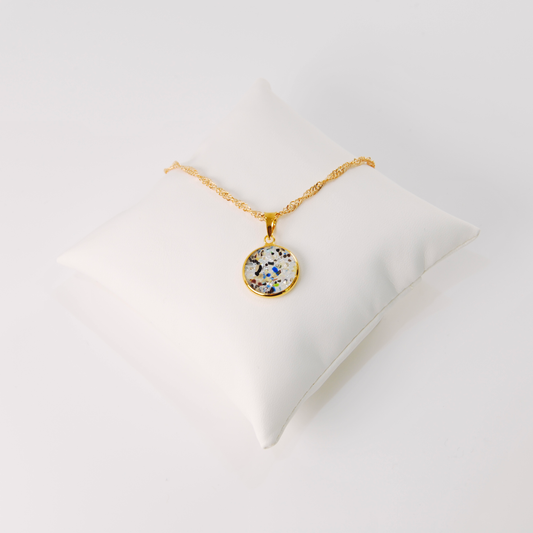 SMALL BOREALE MURANO GLASS GOLD PENDANT NECKLACE