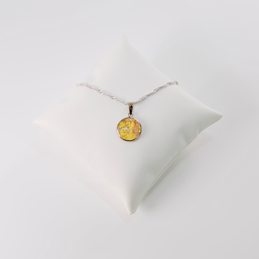 SMALL BOREALE MURANO GLASS SILVER PENDANT NECKLACE