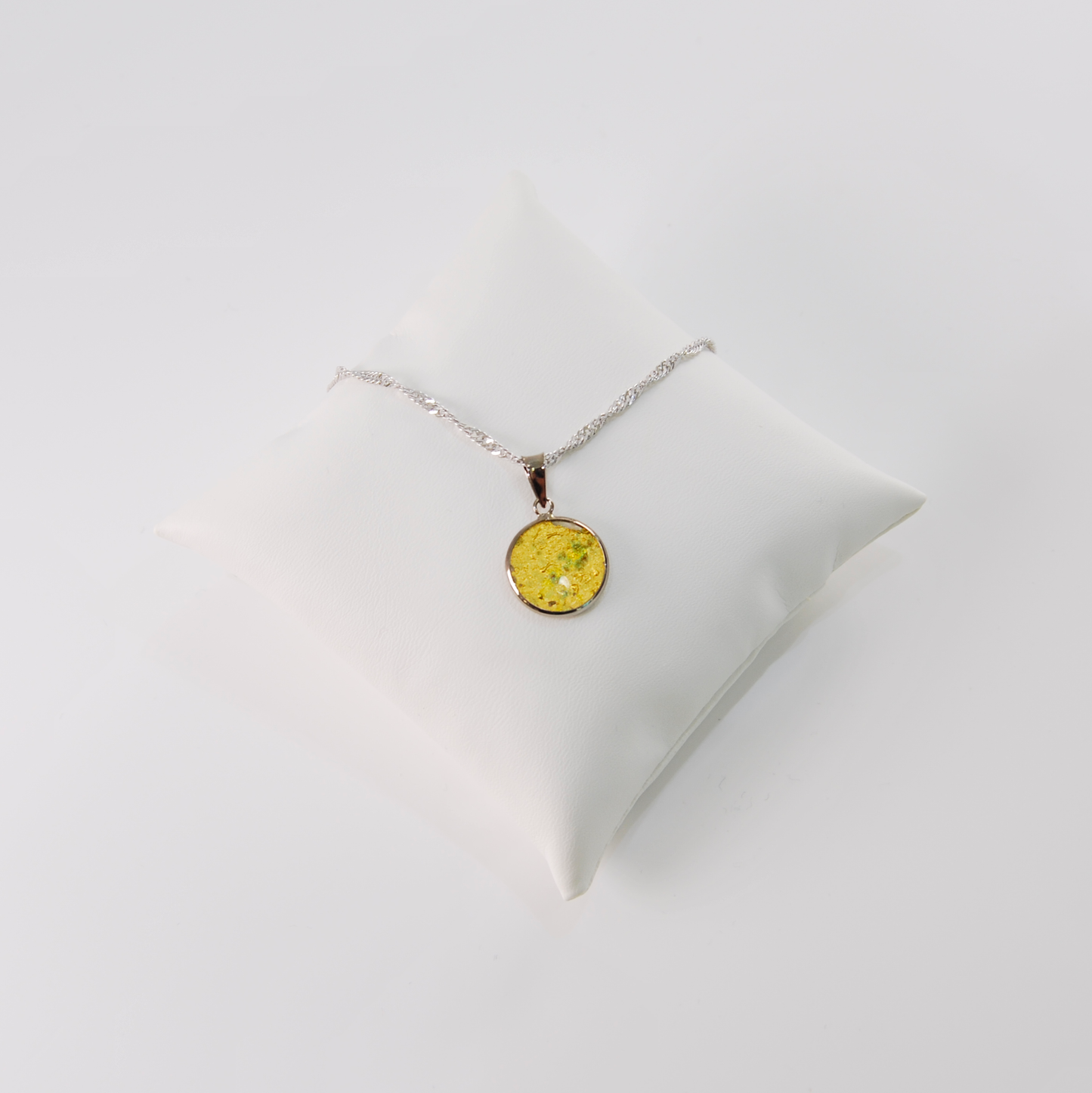 SMALL BOREALE MURANO GLASS SILVER PENDANT NECKLACE