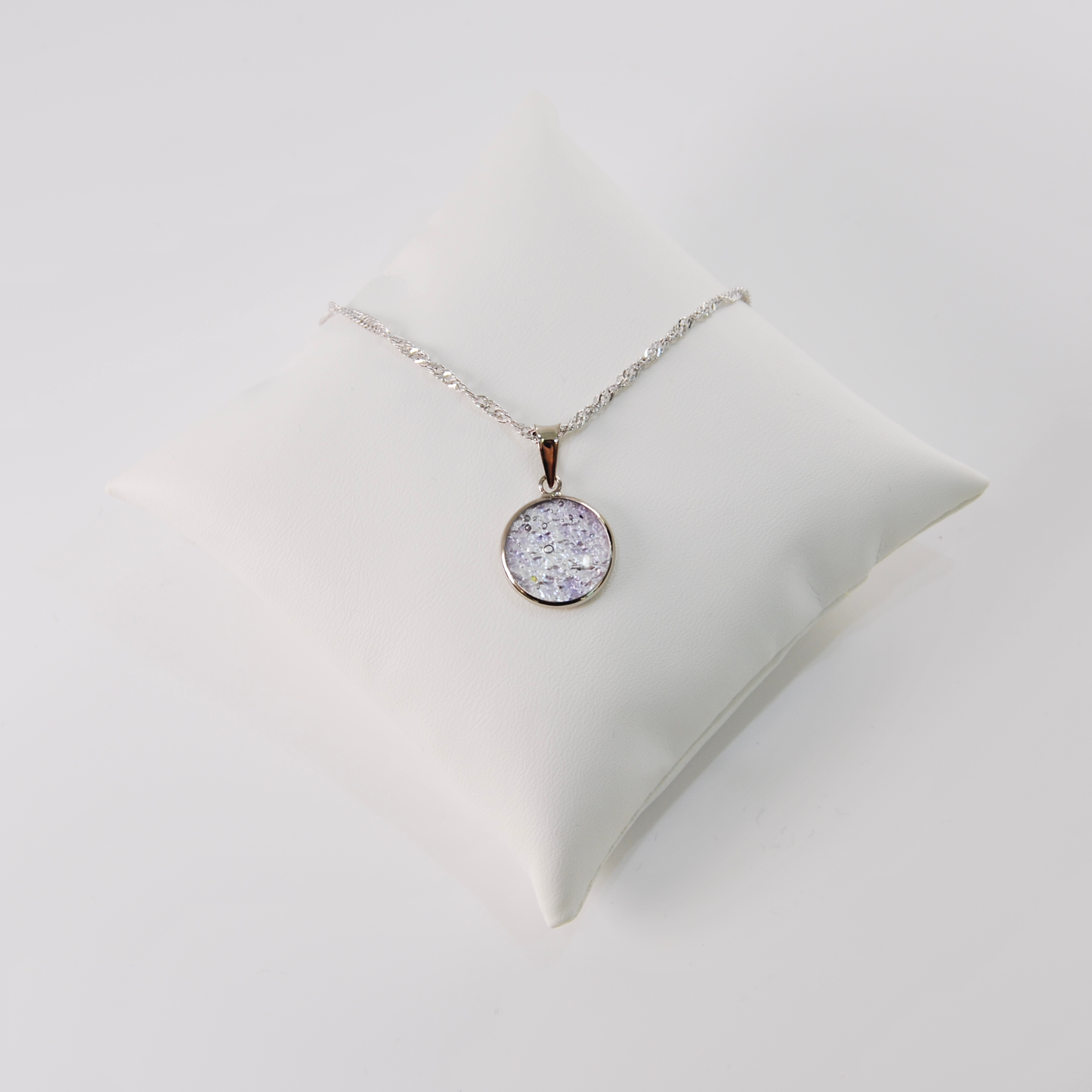 SMALL BOREALE MURANO GLASS SILVER PENDANT NECKLACE