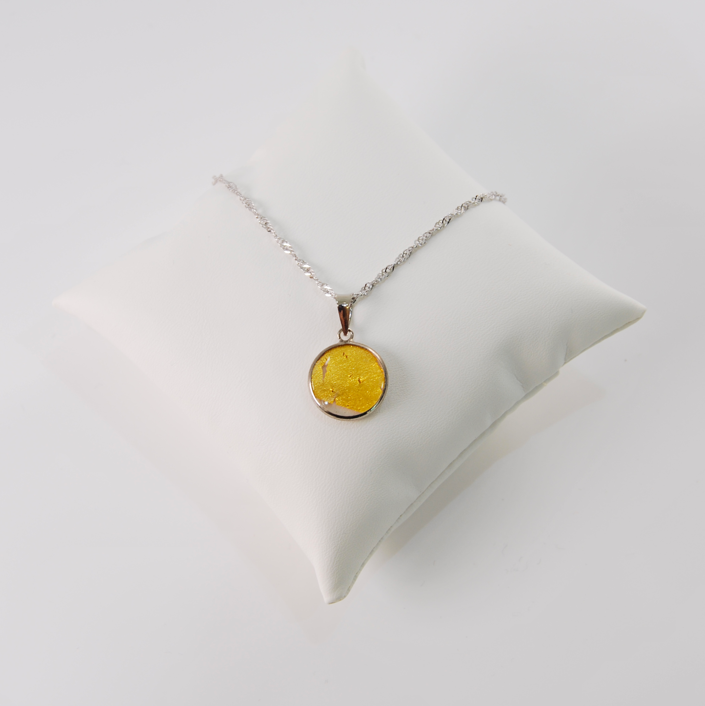 SMALL BOREALE MURANO GLASS SILVER PENDANT NECKLACE