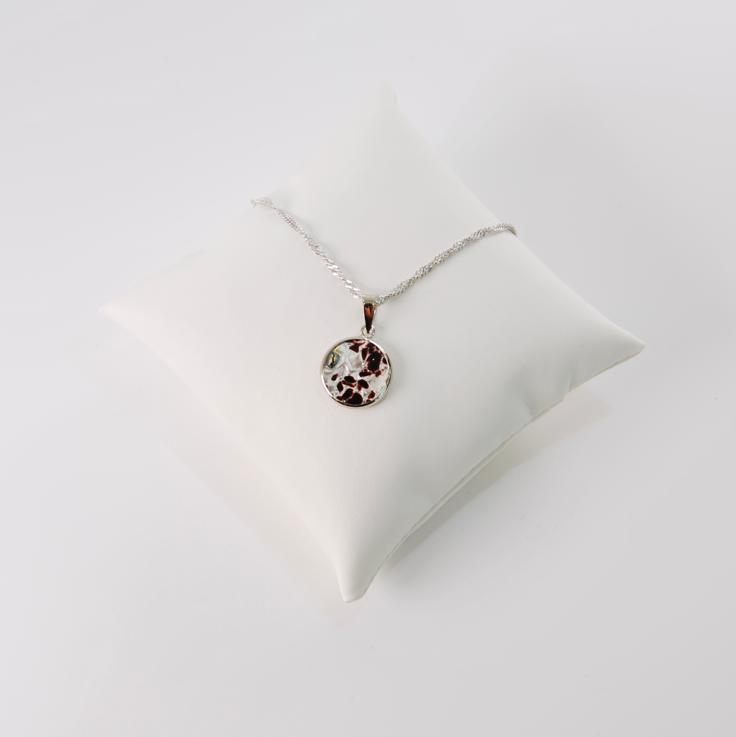 SMALL BOREALE MURANO GLASS SILVER PENDANT NECKLACE