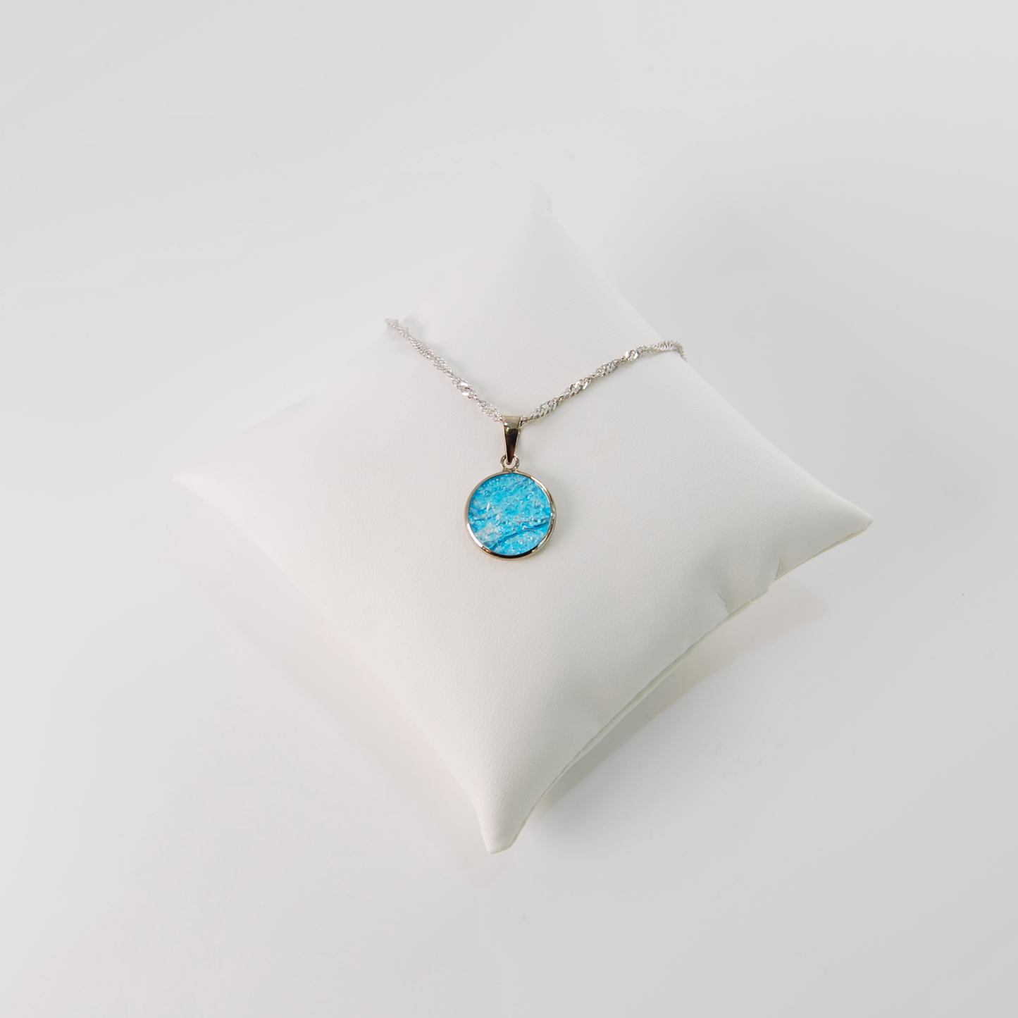 SMALL BOREALE MURANO GLASS SILVER PENDANT NECKLACE