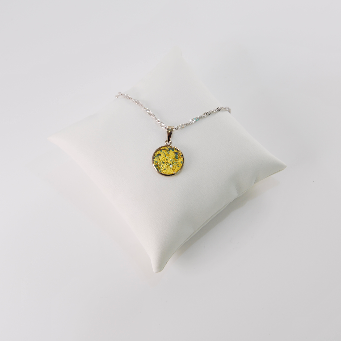 SMALL BOREALE MURANO GLASS SILVER PENDANT NECKLACE
