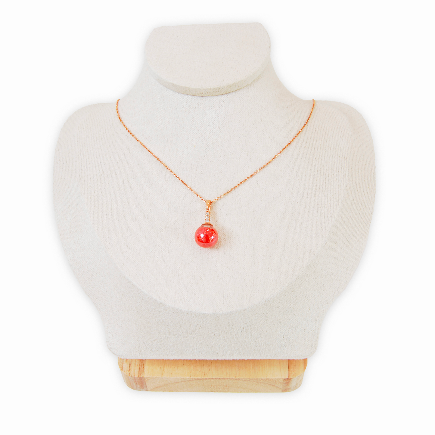 MURANO GLASS PEARL NECKLACE WITH ROSE SILVER FINISH