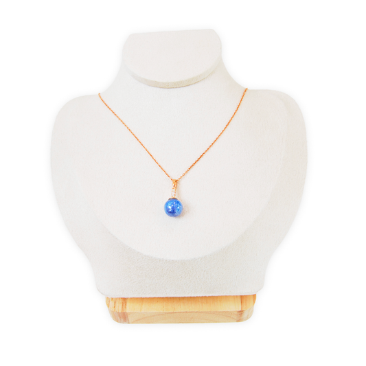 MURANO GLASS PEARL NECKLACE WITH ROSE SILVER FINISH