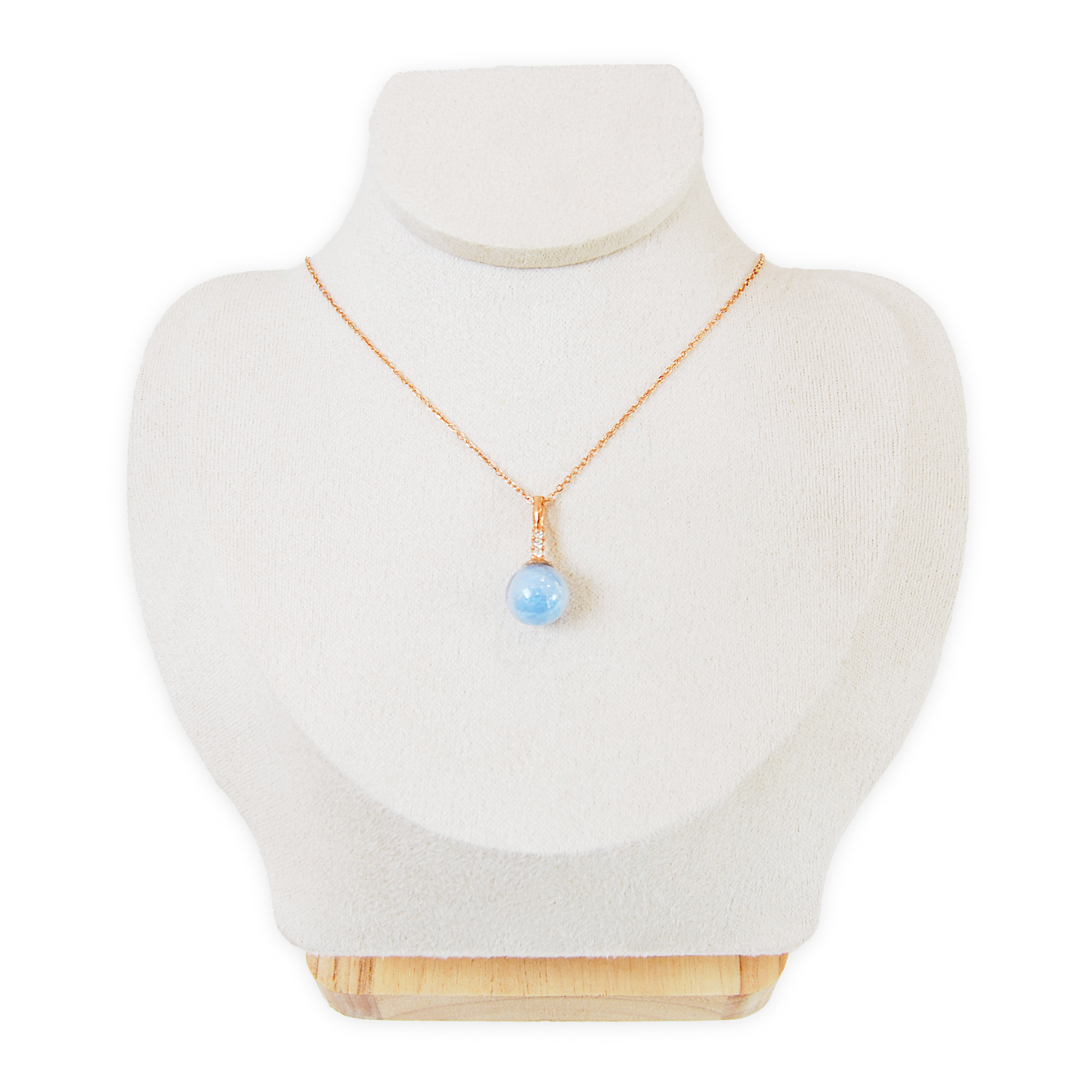MURANO GLASS PEARL NECKLACE WITH ROSE SILVER FINISH