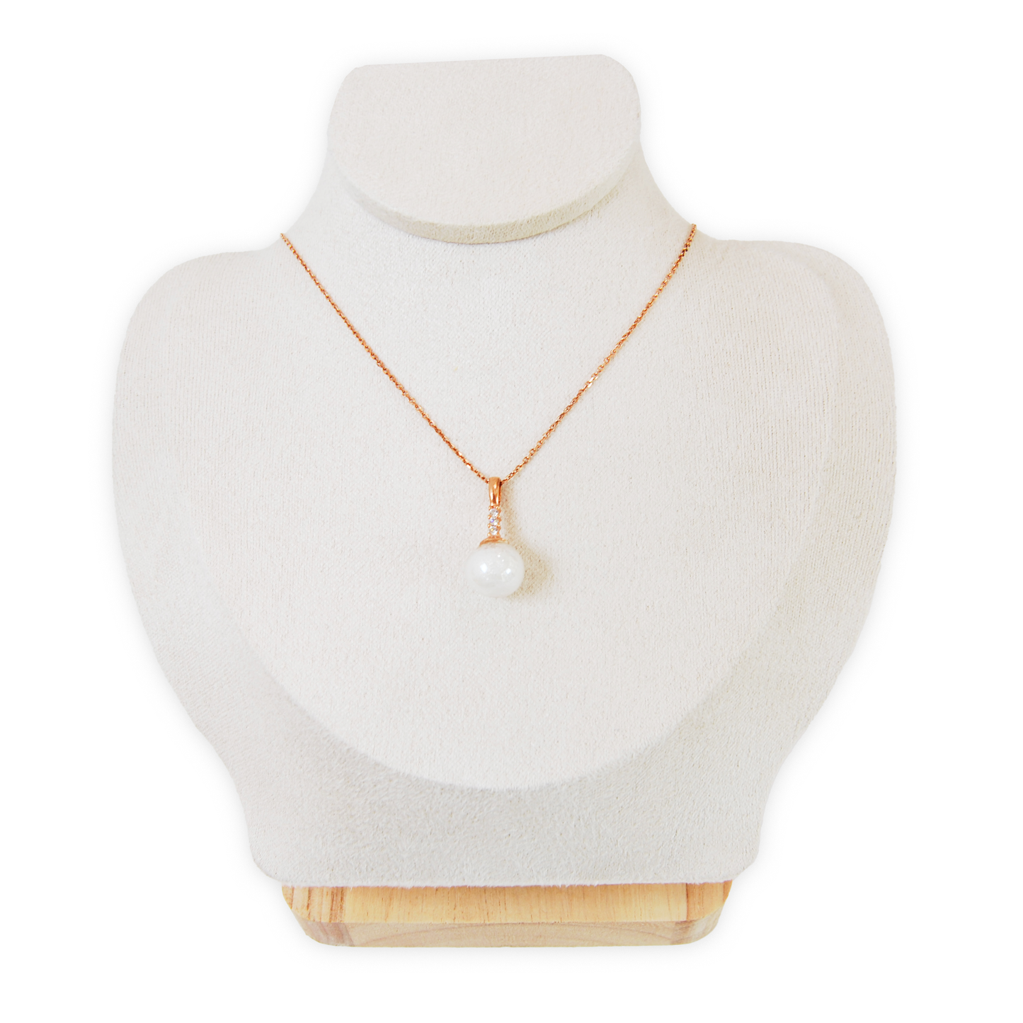 MURANO GLASS PEARL NECKLACE WITH ROSE SILVER FINISH