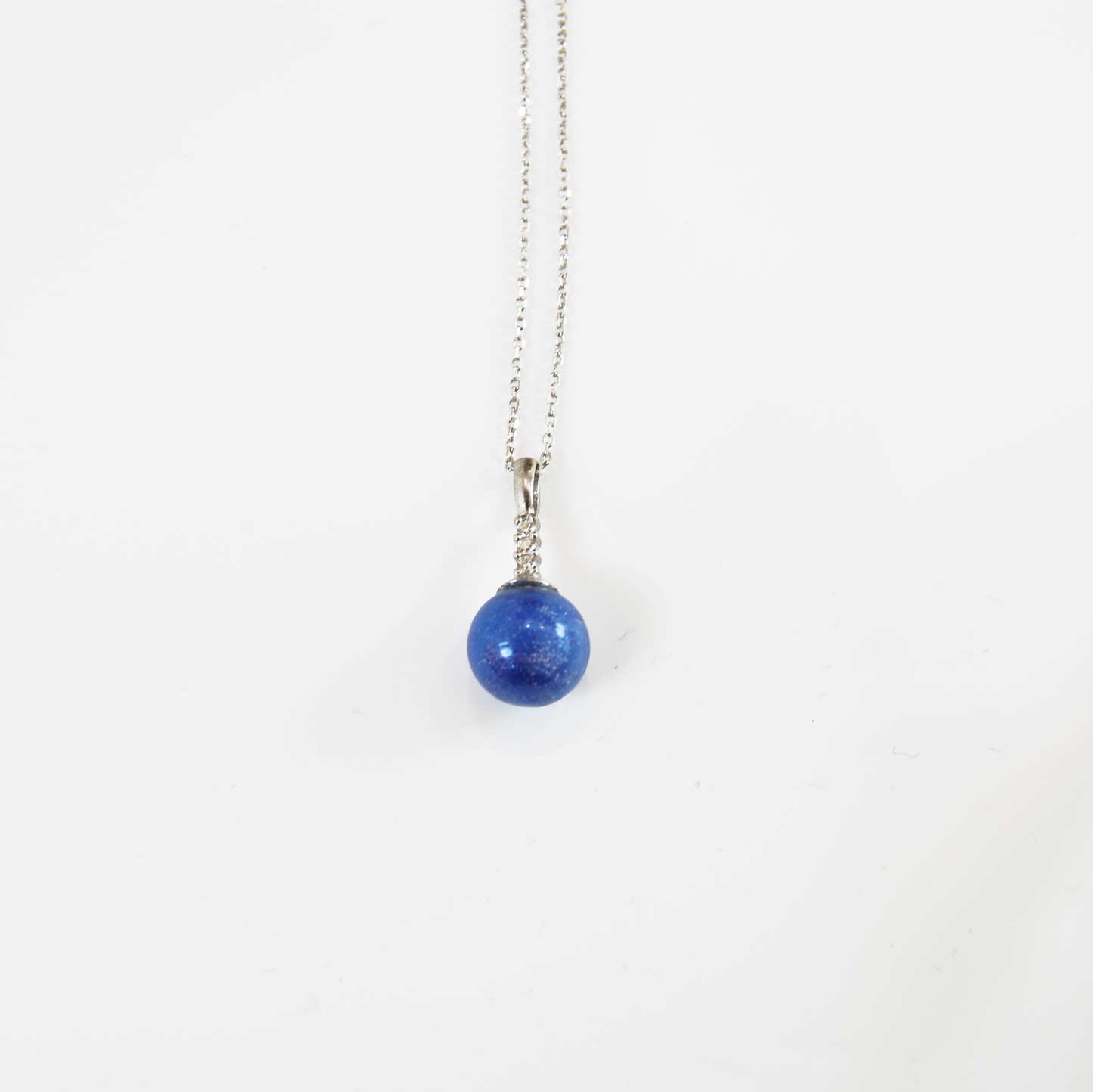 MURANO GLASS PEARL NECKLACE WITH SILVER FINISH