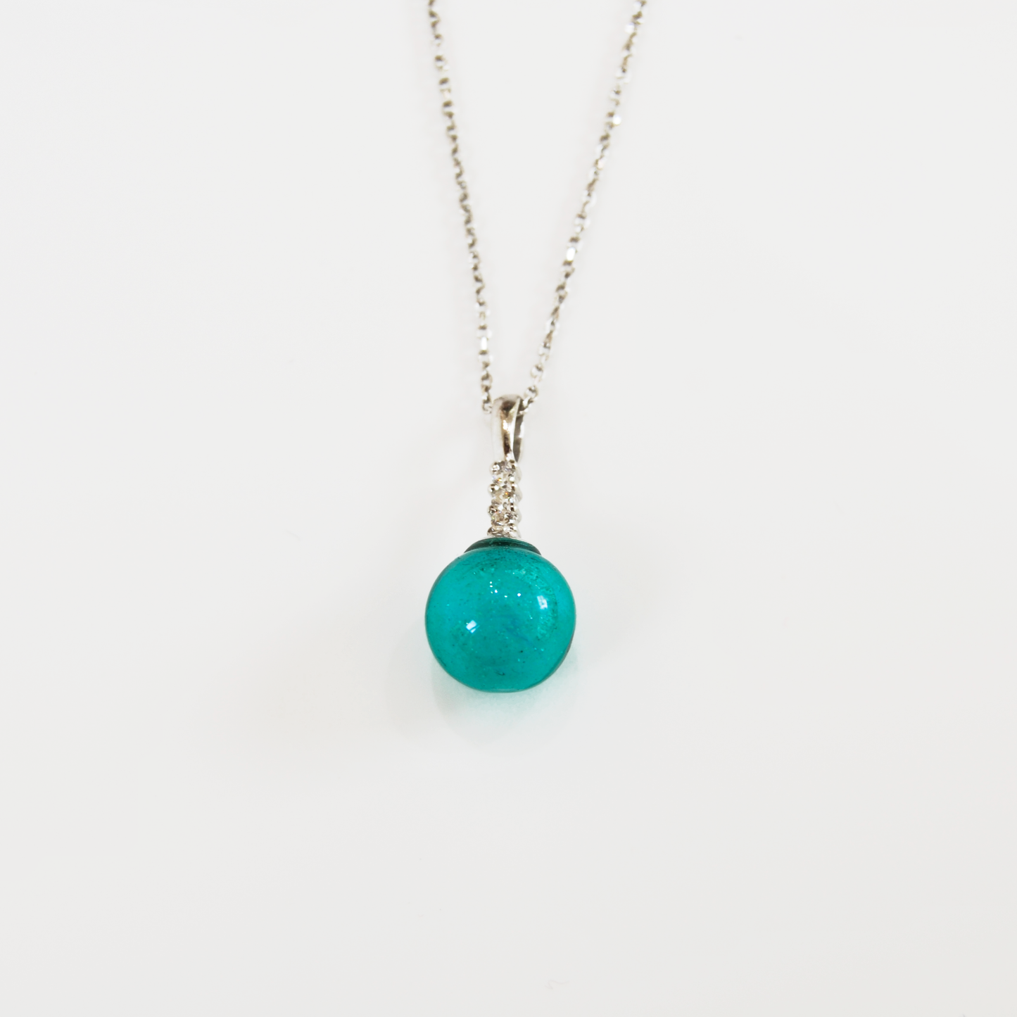 MURANO GLASS PEARL NECKLACE WITH SILVER FINISH