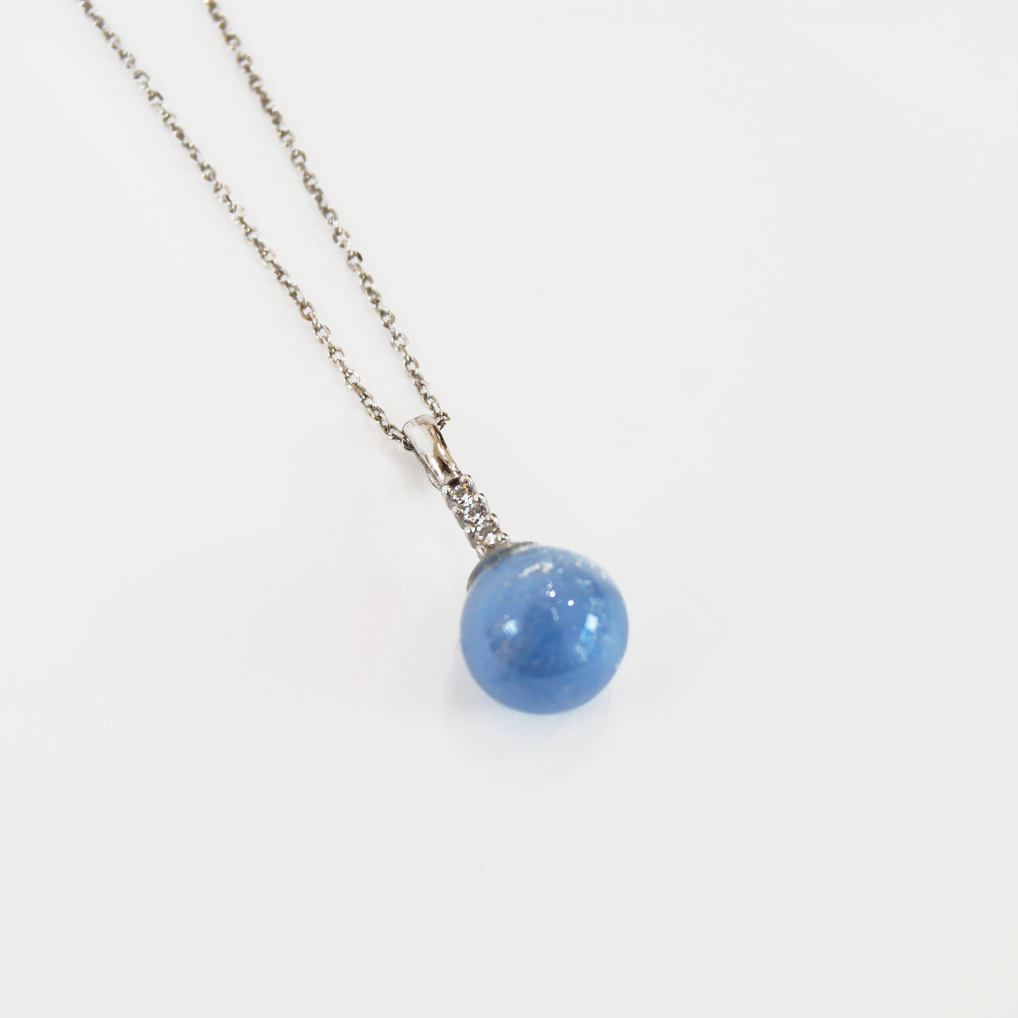 MURANO GLASS PEARL NECKLACE WITH SILVER FINISH