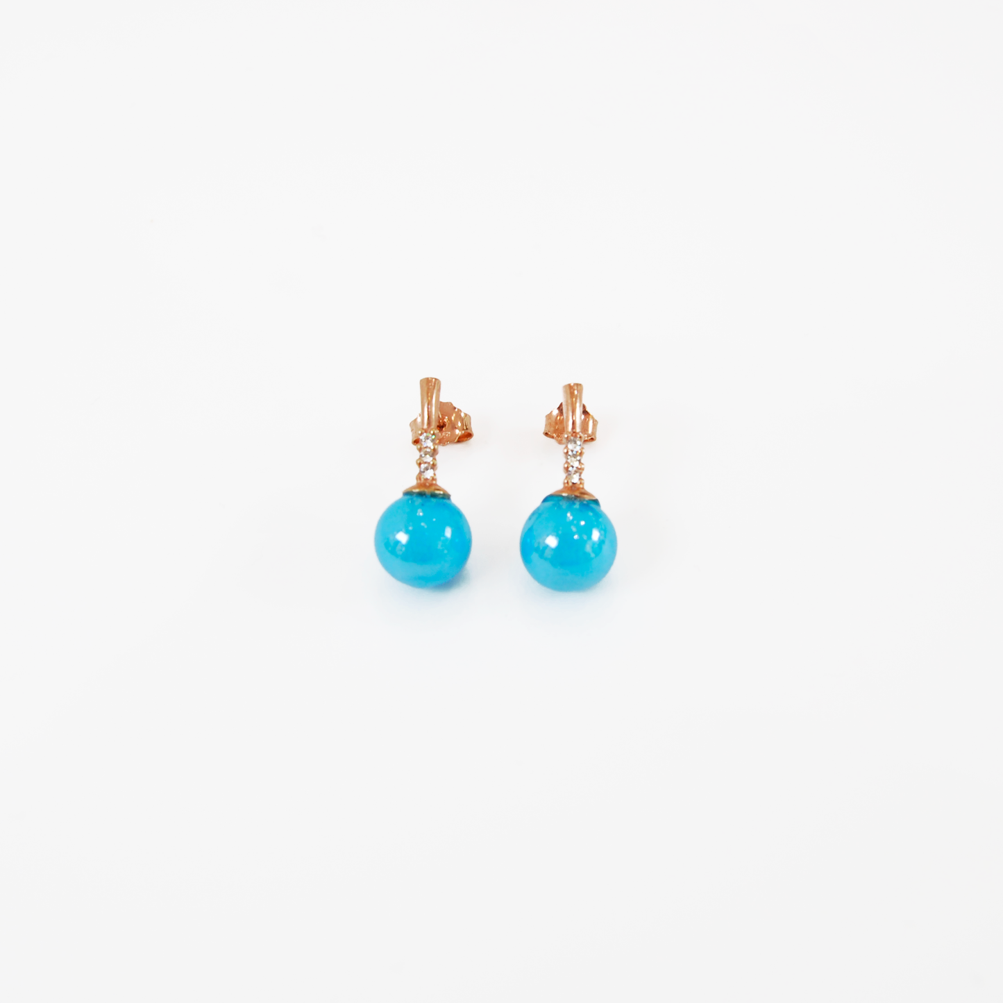 MURANO GLASS PEARL EARRINGS WITH ROSE SILVER FINISH
