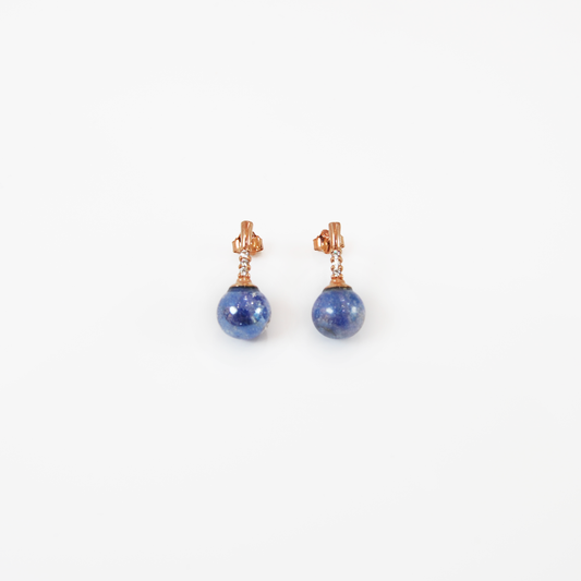 MURANO GLASS PEARL EARRINGS WITH ROSE SILVER FINISH