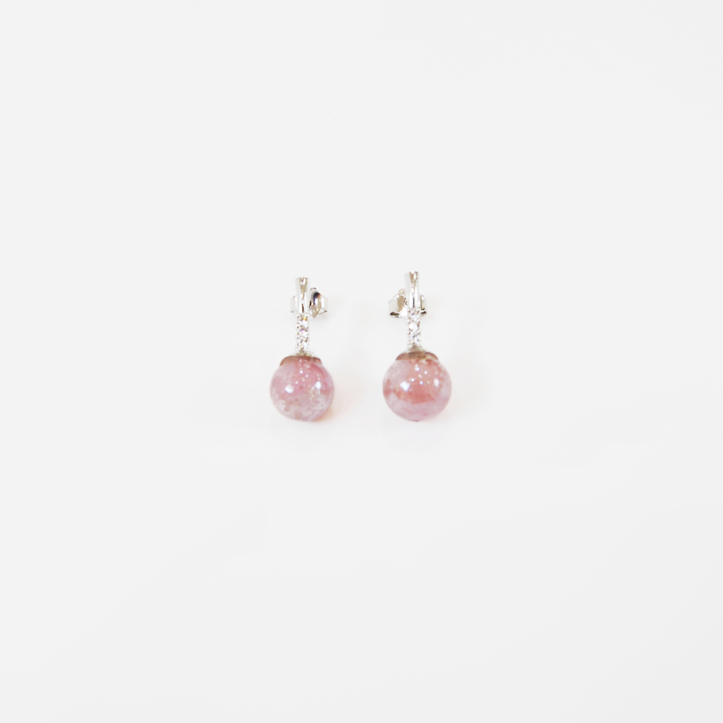 MURANO GLASS PEARL EARRINGS WITH SILVER FINISH
