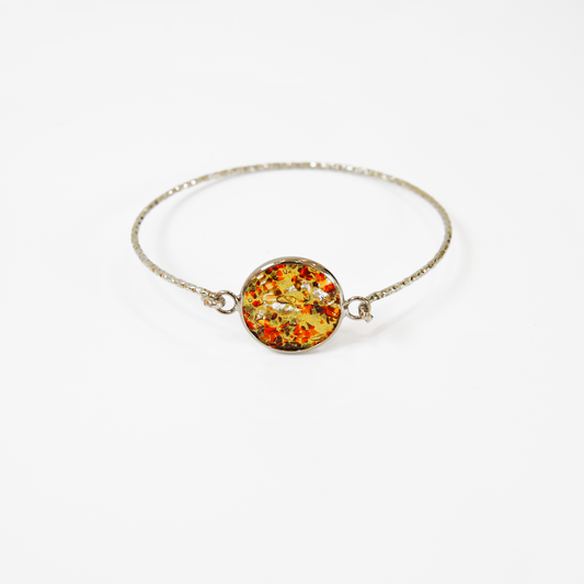 BOREALE MURANO GLASS BRACELET WITH SLIM SILVER FINISH